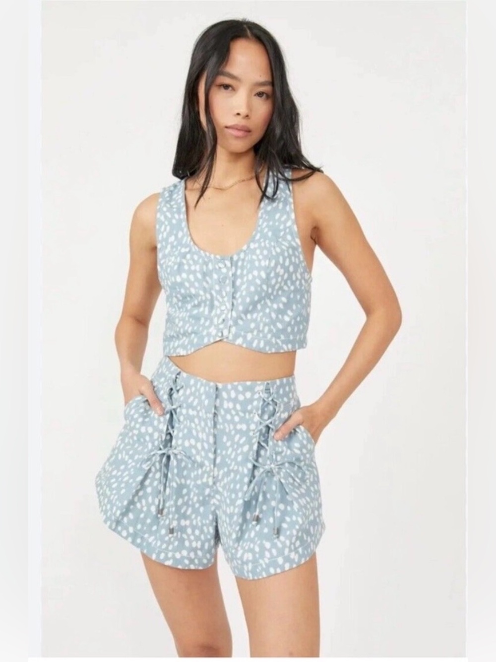Free People Blue and White
Bennet Cotton Shorts (no top included)